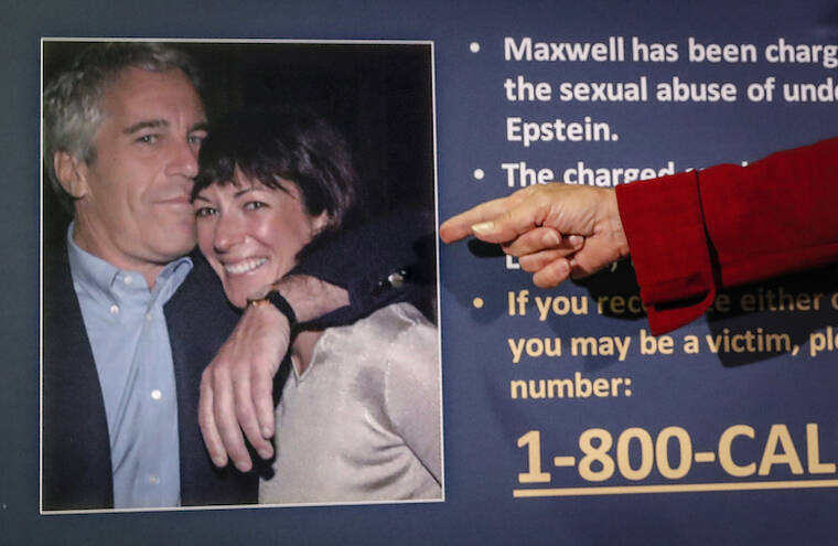 ASSOCIATED PRESS / 2020
                                Audrey Strauss, acting U.S. attorney for the Southern District of New York, points to a photo of Jeffrey Epstein and Ghislaine Maxwell, during a news conference in New York. On Wednesday, Dec. 29, Maxwell was convicted of helping American financier Jeffrey Epstein sexually abuse teenage girls.