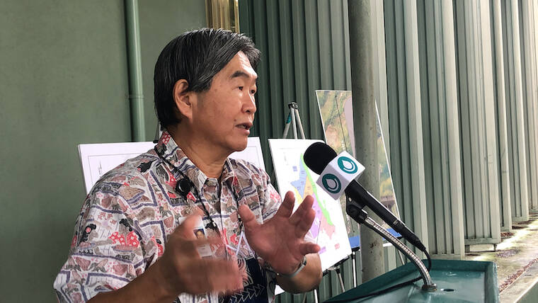 STAR-ADVERTISER
                                Ernie Lau, manager and chief engineer of the Honolulu Board of Water Supply, during a press conference on Dec. 3.