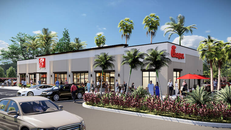 COURTESY CHICK-FIL-A, INC.
                                Pictured is a rendering of the Chick-fil-A location slated to open the middle of this year at 100 Hookele St. on Maui. Sean Whaley, who owned and operated a delicatessen in Rancho Cucamonga, Calif., will be the operator of the Chick-fil-A on Maui.
