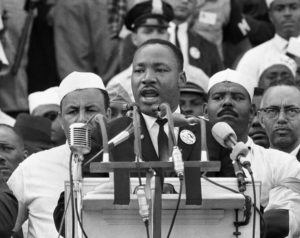ASSOCIATED PRESS
                                In this Aug. 28, 1963 file photo, Dr. Martin Luther King Jr., head of the Southern Christian Leadership Conference, addresses marchers during his “I Have a Dream” speech at the Lincoln Memorial in Washington.