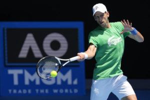 ASSOCIATED PRESS / JAN. 13
                                Defending men’s champion Serbia’s Novak Djokovic practices on Margaret Court Arena ahead of the Australian Open tennis championship in Melbourne, Australia.
