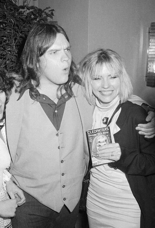 ASSOCIATED PRESS
                                Rock star Meat Loaf was photographed with Blondie lead singer Deborah Harry at the party for the premiere of the movie “Roadie”, in June 1980, in New York. Meat Loaf, the rock superstar loved by millions for his “Bat Out of Hell” album and for such theatrical, dark-hearted anthems as “Paradise by the Dashboard Light” and “Two Out of Three Ain’t Bad,” has died at age 74.