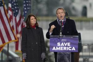 ASSOCIATED PRESS / 2021
                                Texas Attorney General Ken Paxton speaks at a rally in support of President Donald Trump called the “Save America Rally” in Washington on Jan. 6, 2021.