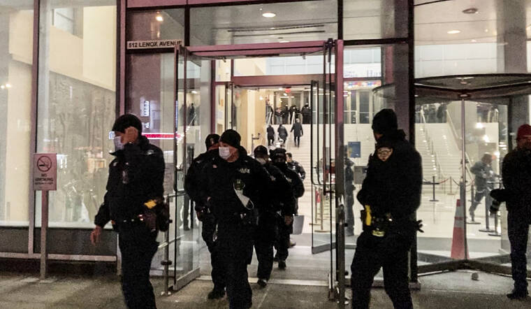 ASSOCIATED PRESS
                                This photo from video shows NYPD officers at Harlem Hospital after an officer was killed and another officer was gravely injured after responding to a domestic disturbance call in Harlem, according to a law enforcement official today in New York.