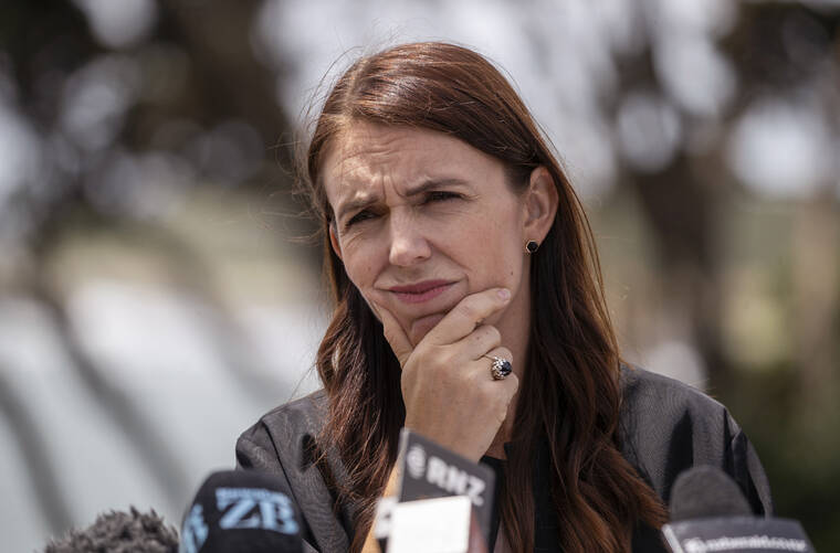 MARK MITCHELL/NEW ZEALAND HERALD VIA ASSOCIATED PRESS
                                New Zealand Prime Minister Jacinda Ardern spoke about the COVID-19 situation while visiting New Plymouth on Thursday. Ardern is postponing her wedding after announcing new COVID-19 restrictions Sunday following the discovery of nine cases of the omicron variant in a single family that flew to Auckland to attend a wedding.