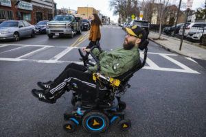 ERIN CLARK/THE BOSTON GLOBE VIA ASSOCIATED PRESS
                                Will Good operated his wheelchair down a street in the South Boston neighborhood of Boston, Jan. 20. Good, who was left a quadriplegic when his Uber vehicle crashed last year, is seeking $63 million in damages in a negligence lawsuit that was filed against the ride-hailing platform.