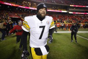 ASSOCIATED PRESS
                                Pittsburgh Steelers quarterback Ben Roethlisberger ran onto the field before an NFL wild-card playoff football game against the Kansas City Chiefs, Sunday, in Kansas City, Mo. Ben Roethlisberger’s NFL career is over.