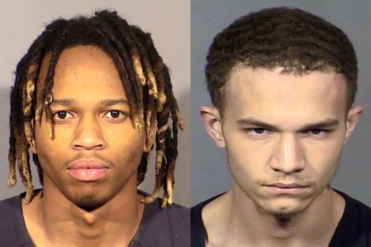 BENJAMIN HAGER / LAS VEGAS REVIEW-JOURNAL
                                Jesani Carter, left, and Jordan Ruby made their initial appearances on suspected murder charges Saturday at Las Vegas Justice Court.