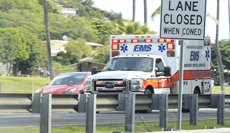 STAR-ADVERTISER / DEC. 29
                                An ambulance travels along Kalanianaole Highway in Honolulu.