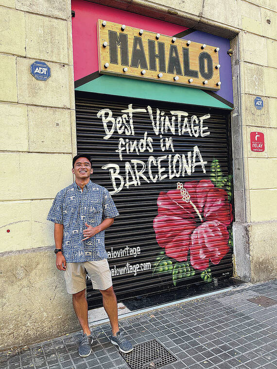 While on his honeymoon in Barcelona, Spain, Ryan Lau of Honolulu discovered the Mahalo Vintage clothing store in October. Photo by Connie Huang.