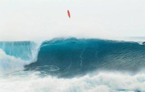 JAMM AQUINO / JAQUINO@STARADVERTISER.COM
                                A surfer’s board launched into the air during a wipeout, in December 2019, on a large wave at Banzai Pipeline on Oahu’s north shore. The north shores of most islands could see surf up to 35 feet as a west-northwest swell rolls in and tradewinds pick up.