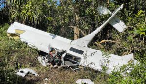 COURTESY MAUI DEPARTMENT OF FIRE & PUBLIC SAFETY
                                A small private plane crashed near Hana Airport Saturday.