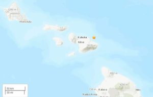 USGS GEOLOGICAL SURVEY
                                A magnitude 4.7 struck off East Maui overnight but did not pose a tsunami threat.