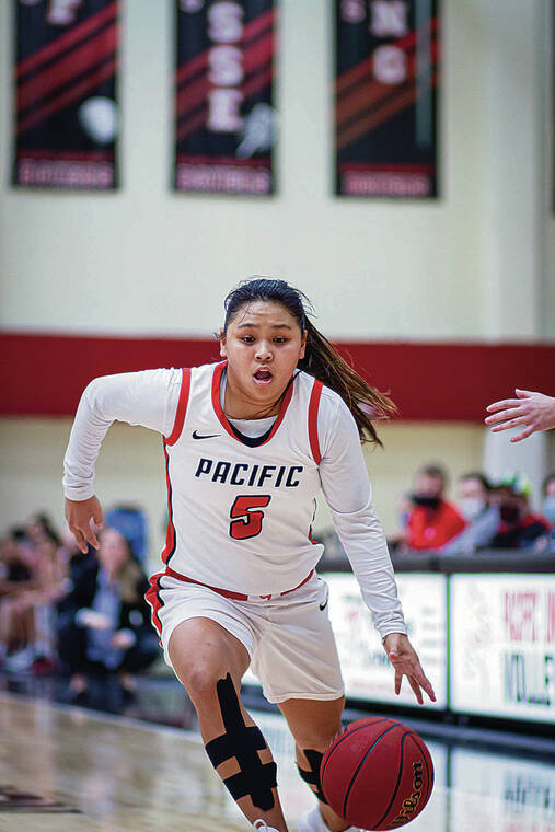 PHOTOS COURTESY PACIFIC UNIVERSITY
                                Senior Camy Aguinaldo (‘Iolani 2017), above, leads the Northwest Conference in scoring with a 19.4 points per game average.