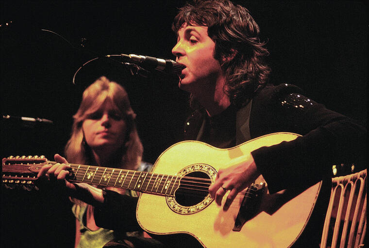 COURTESY WINGS / 1976
                                Paul McCartney — with wife Linda, left — wrote “Silly Love Songs” at a rental house in Portlock in 1975.
