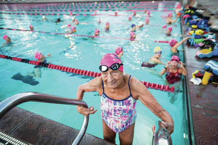 LOS ANGELES TIMES / TNS / NOV. 27
                                Maurine Kornfeld gets into the pool for the 6:30 a.m. masters swim practice at the Rose Bowl Aquatics Center in Pasadena, Calif. The 100-year-old champion swimmer holds 20 age-group world records.
