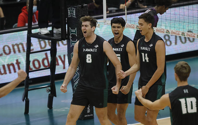 Jamm Aquino / Jan. 16
                                Hawaii was without three starters against Ball State on Saturday. Making the starts were middle blocker Kyler Presho (8) and outside hitter Kana’i Akana (25).