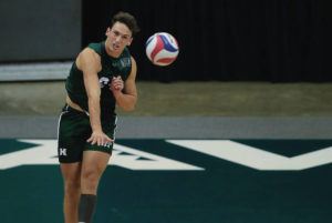 JAMM AQUINO / JAQUINO@STARADVERTISER.COM / 2021
                                Former Hawaii outside hitter Colton Cowell will be on the other side of the net during today’s match.