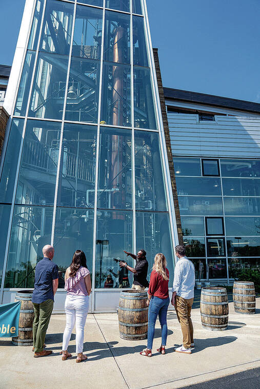TRIBUNE NEWS SERVICE
                                Visitors learn how bourbon is made on a tour of New Riff Distillery in Covington, Ky.