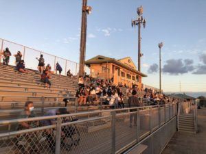 PAUL HONDA / 2021
                                Fans were allowed to attend a Kapolei football home game.