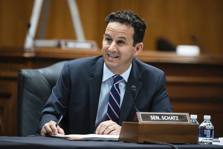 ASSOCIATED PRESS / JUNE 9
                                Sen. Brian Schatz, D-Hawaii, speaks during a Senate Appropriations Subcommittee hearing in June on Capitol Hill in Washington. Schatz announced today that his office had secured $100 million in new federal funding to cover the cost of defueling the Red Hill Bulk Fuel Storage Facility.