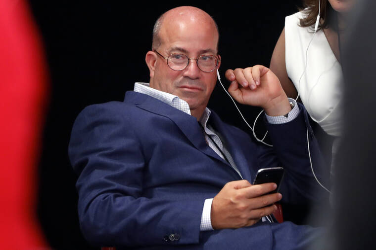 ASSOCIATED PRESS
                                Jeff Zucker, Chairman, WarnerMedia News and Sports and President, CNN Worldwide listens in the spin room after the first of two Democratic presidential primary debates hosted by CNN in 2019 in the Fox Theatre in Detroit.