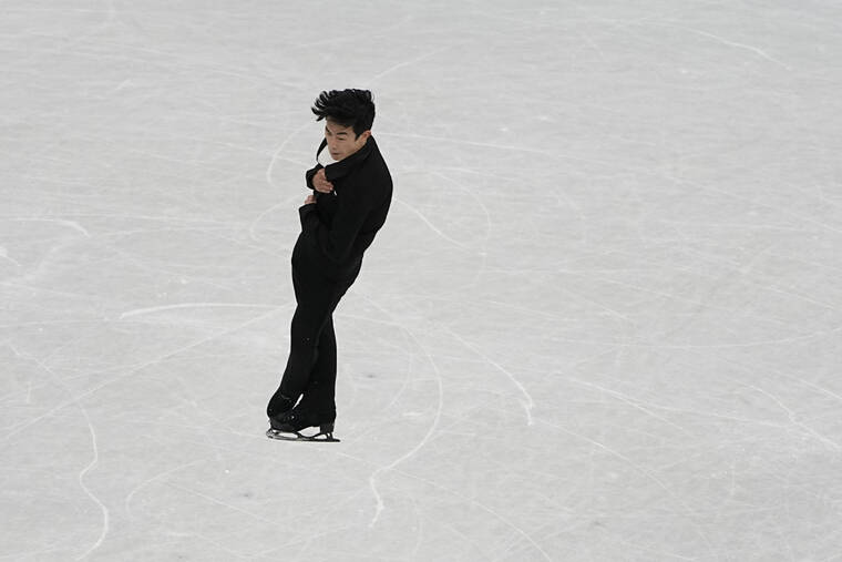 ASSOCIATED PRESS
                                Nathan Chen, of the United States, competed during the men’s short program figure skating competition at the 2022 Winter Olympics, Tuesday, in Beijing.