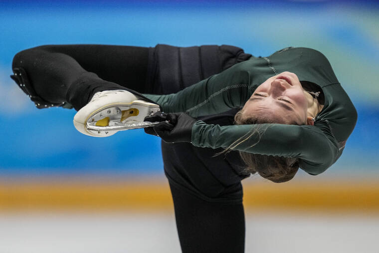 ASSOCIATED PRESS
                                Kamila Valieva, of the Russian Olympic Committee, trained at the 2022 Winter Olympics, Monday, in Beijing.