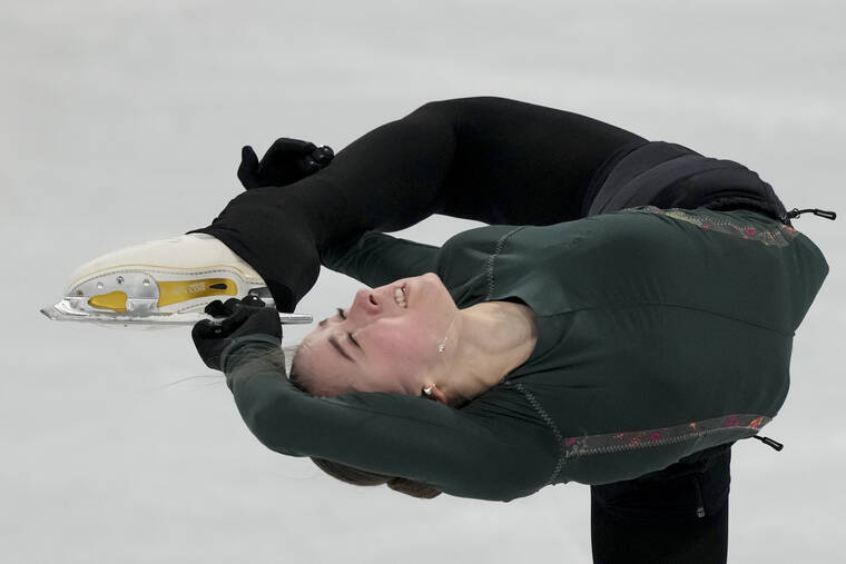 ASSOCIATED PRESS
                                Kamila Valieva, of the Russian Olympic Committee, trained at the 2022 Winter Olympics, Sunday, in Beijing.