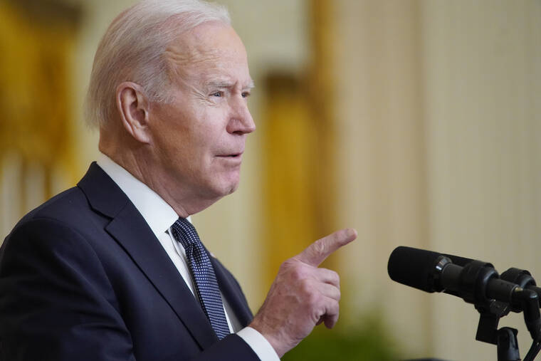 ASSOCIATED PRESS
                                President Joe Biden spoke about Ukraine in the East Room of the White House, today, in Washington.