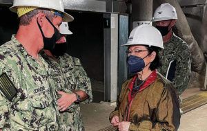 COURTESY OFFICE OF SEN. MAZIE HIRONO
                                U.S. Sen. Mazie Hirono visited the Navy’s Red Hill Bulk Fuel Storage Facility on Tuesday with Rear Adm. Blake Converse, left, and Capt. Albert Hornyak.
