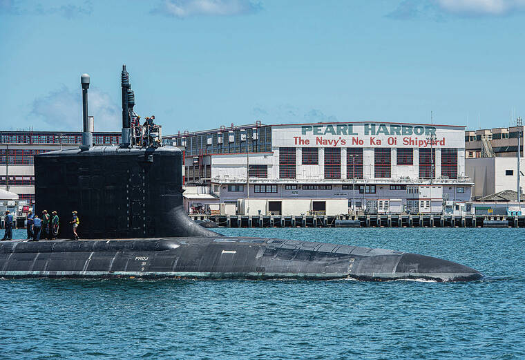 COURTESY U.S. NAVY
                                The Virginia-class fast-attack submarine USS Missouri departs Pearl Harbor Naval Shipyard in 2020. The Navy is seeking public comment on plans for a new dry dock and a waterfront production facility at the shipyard.