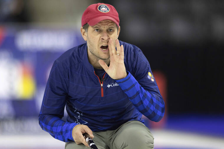 ASSOCIATED PRESS
                                John Shuster yells to his teammates after throwing the rock at the U.S. Olympic Curling Team Trials at Baxter Arena in Omaha, Neb., on Nov. 17.