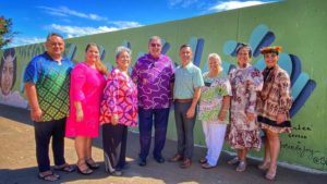 COURTESY MAUI COUNTY/SHANE TEGARDEN
                                A group of Maui kumu hula is working with county officials on the proposed hula center. From left to right: Kamaka Kukona, Kahulu Maluo-Pearson, Hokulani Holt, Maui County Mayor Michael Victorino, Cody Pueo Pata, Francine “Mopsy” Aarona, Moanikeʻala Whittle-Wagner and Haunani Paredes.