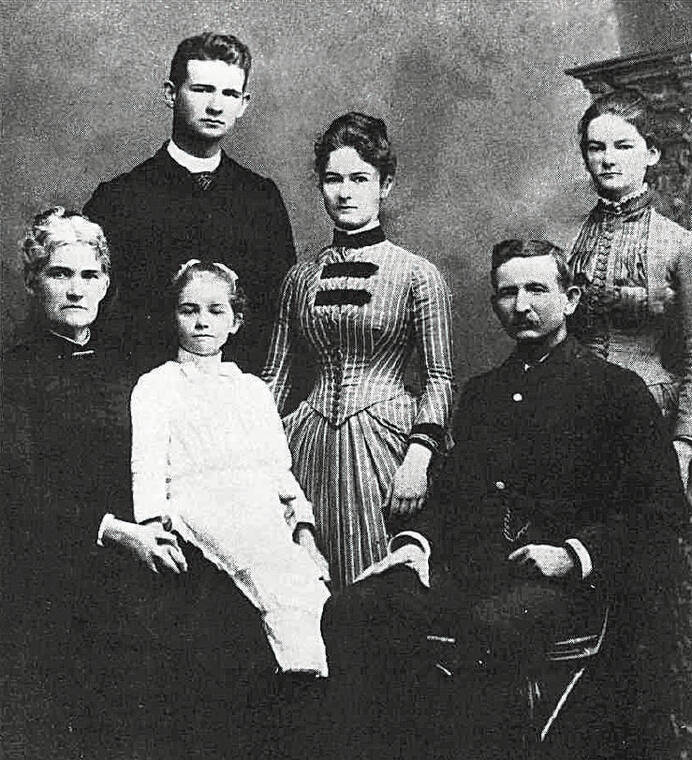 COURTESY ALEXANDER & BALDWIN, CIRCA 1882
                                Alexander & Baldwin co-founder Samuel Alexander, seated right, with his wife, Martha, seated left. Their son, Wallace, standing, built the Diamond Head Alexander estate. Also pictured are their daughters Martha, left, Juliette and Annie.