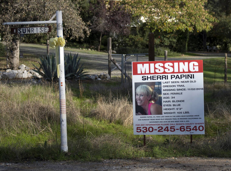 THE SACRAMENTO BEE / AP
                                In this Nov. 10, 2016, file photo, a “missing” sign for Mountain Gate, Calif., resident Sherri Papini, is seen along Sunrise Drive, near the location where the mom of two is believed to have gone missing while on an afternoon jog.