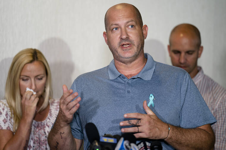 ASSOCIATED PRESS
                                Joseph Petito, father of Gabby Petito, whose death on a cross-country trip has sparked a manhunt for her boyfriend Brian Laundrie, speaks during a news conference, Sept. 28, 2021, in Bohemia, N.Y.