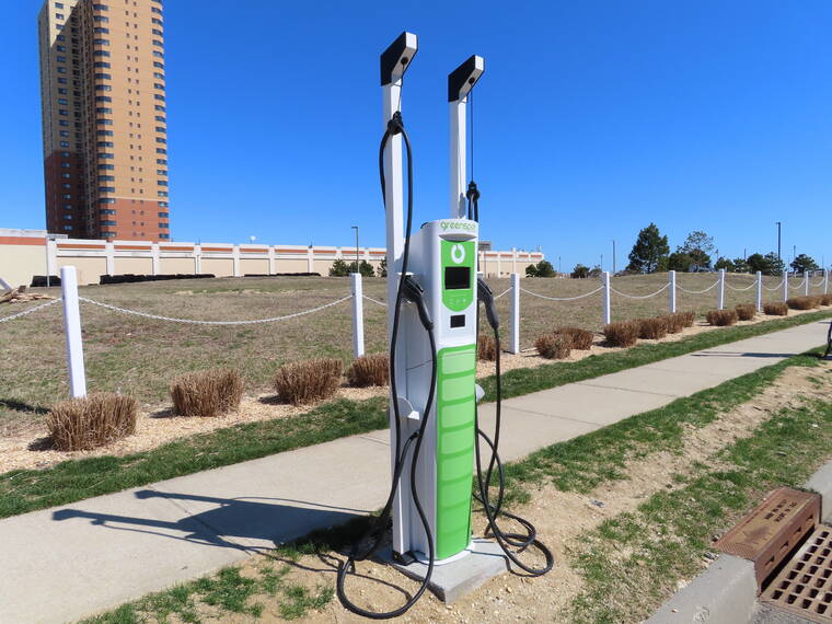 ASSOCIATED PRESS
                                An electric vehicle charging station was pictured, today, in Asbury Park, N.J. Communities across the U.S. are adding such stations in an effort that began well before gasoline prices surged this year.