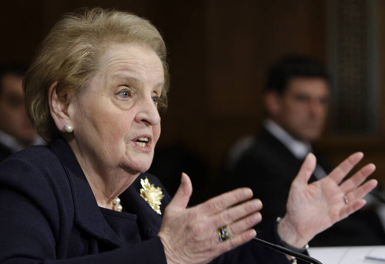 ASSOCIATED PRESS
                                Former Secretary of State Madeleine Albright testified on Capitol Hill in Washington, in October 2009, before the Senate Foreign Relations Committee hearing on NATO. Albright has died of cancer, her family said today.