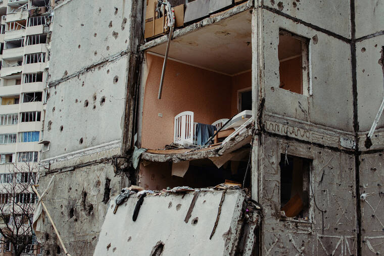 ASSOCIATED PRSES
                                A view of a cot in an apartment of a residential building damaged by shelling in Chernihiv, Ukraine, on March 9.