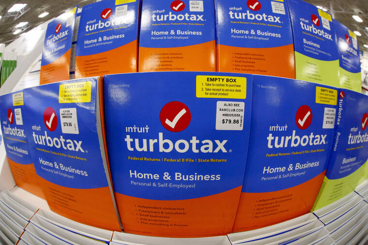 ASSOCIATED PRESS
                                A display of TurboTax software, seen in February 2018, in a Sam’s Club in Pittsburgh. The Federal Trade Commission is suing TurboTax maker Intuit, today, saying its ads for “free” tax filing misled consumers.