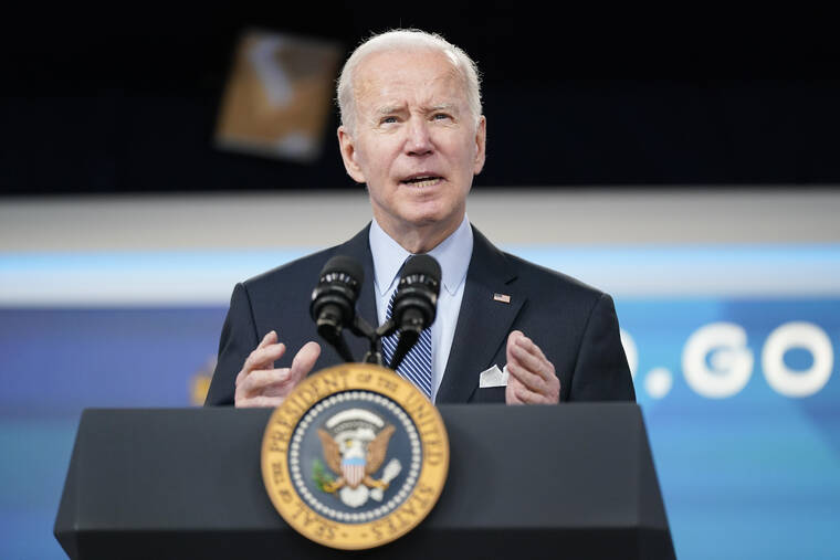 PATRICK SEMANSKY / AP
                                President Joe Biden speaks about status of the country’s fight against COVID-19 in the South Court Auditorium on the White House campus in Washington.