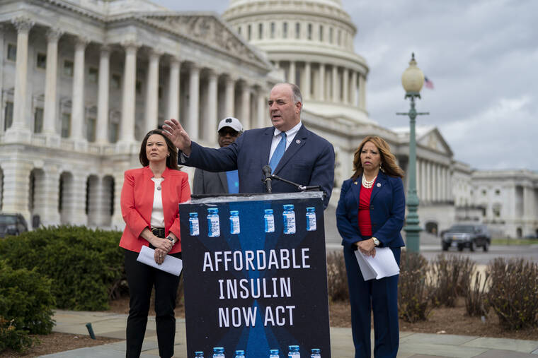 ASSOCIATED PRESS
                                From left, Rep. Angie Craig, D-Minn., House Majority Whip James Clyburn, D-S.C., Rep. Dan Kildee, D-Mich., Rep. Lucy McBath, Ga., talked about their legislation aimed at capping the price of insulin, at the Capitol in Washington, today. The bill would keep consumers’ out-of-pocket costs at no more than $35 per month.
