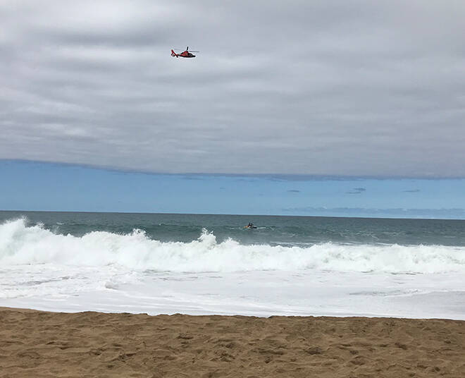 COURTESY KAUAI COUNTY Multiple agencies have resumed searching today for 25-year-old Matthew Preziose of New Jersey who was swept out to sea Saturday off Kauais North Shore.