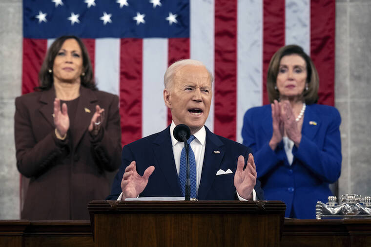 SAUL LOEB, POOL VIA AP
                                President Joe Biden delivers the State of the Union address to a joint session of Congress at the U.S. Capitol in Washington, D.C.