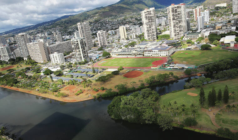 JAMM AQUINO / NOV. 8
                                The U.S. Army Corps of Engineers, in partnership with the City and County of Honolulu, will hold virtual miniworkshops next month on the Ala Wai Canal Flood Risk Management study. An overhead view of the Ala Wai Canal, above.