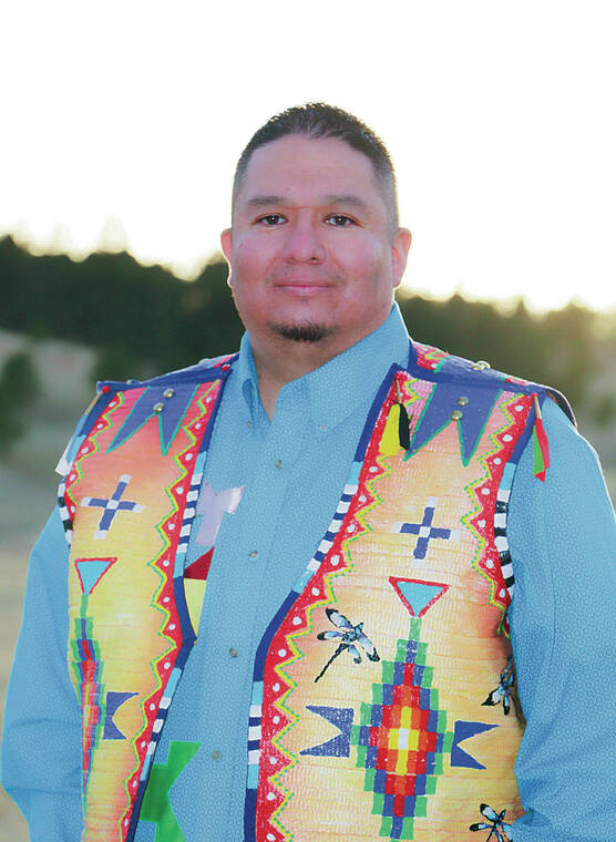 COURTESY O‘AHU NATIVE NATIONZ ORGANIZATION
                                Whitney Rencountre II, who is Hunkpati Dakota from the Crow Creek Sioux Tribe, traveled from South Dakota to serve as the event’s master of ceremonies.