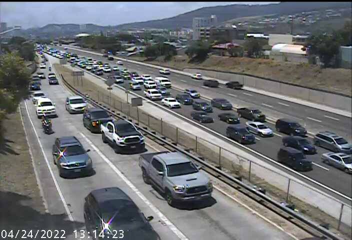 COURTESY HONOLULU.GOV Traffic was backed up on the H-1 East near the Koko Head Avenue off-ramp this afternoon.