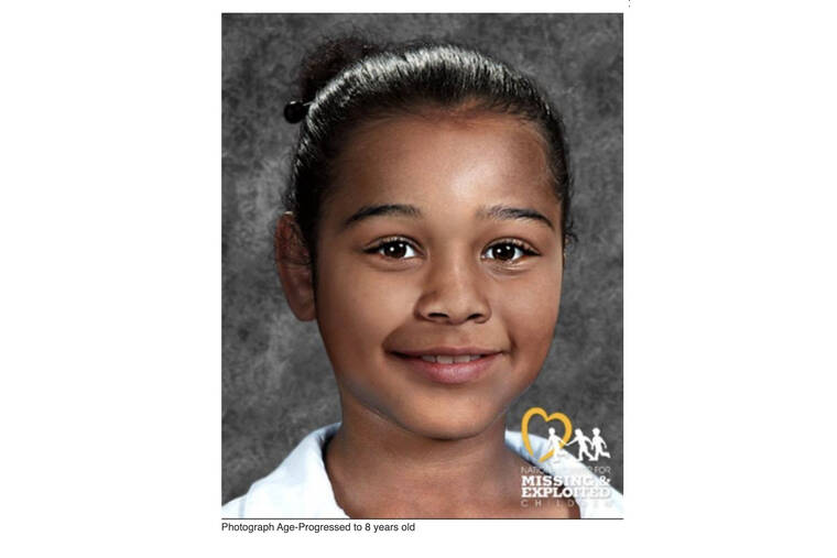 ASSOCIATED PRESS
                                This age-progressed digital photograph provided by the FBI shows missing child Arianna Fitts in an updated age-progression photo of what Arianna may look like as an 8-year-old girl. San Francisco police today increased a reward to $250,000 from $100,000 for information that can help them find Arianna, who vanished in 2016, and also solve her mother’s slaying. Arianna was 2 years old when she was last seen in Oakland in February 2016.