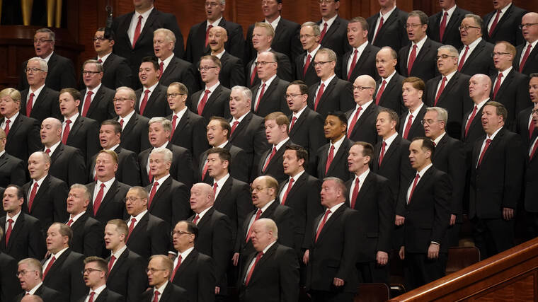 RICK BOWMER / AP
                                Members of The Tabernacle Choir at Temple Square sing during The Church of Jesus Christ of Latter-day Saints’ twice-annual church conference in Salt Lake City.